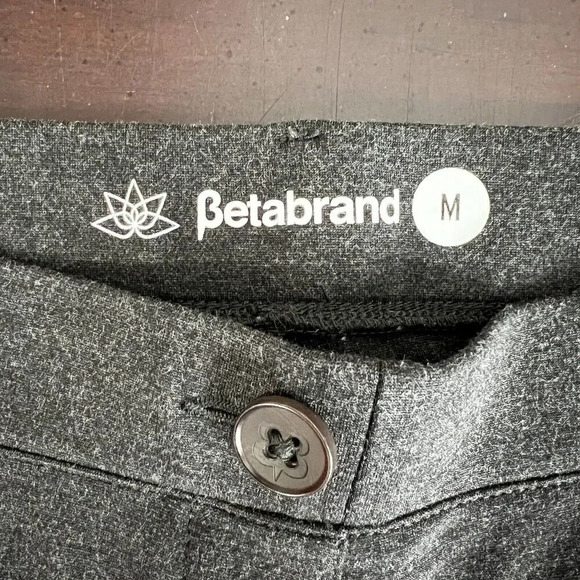 Betabrand Straight Leg Classic Yoga Dress Pants Charcoal Gray Size Medium - Picture 9 of 10